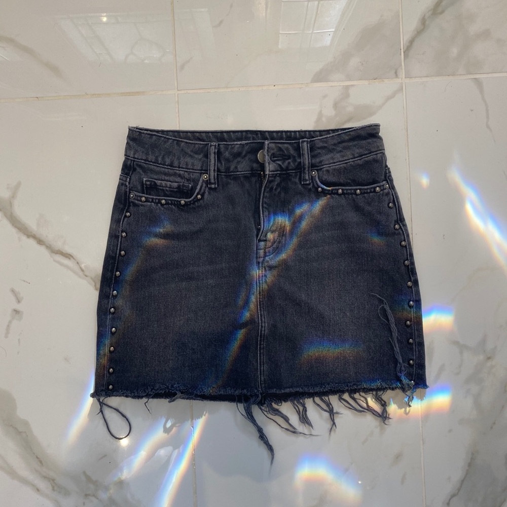 All Saints Black Jean skirt